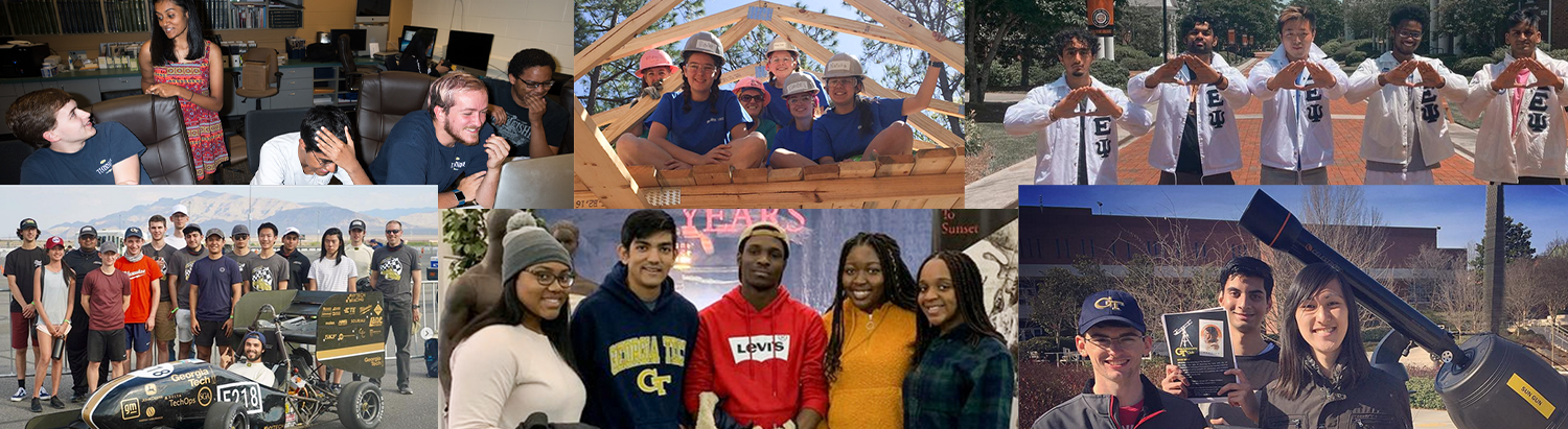 Collage of photos of different student engagement events and organizations.