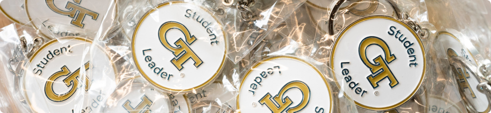 Student Leader Keychains in a pile