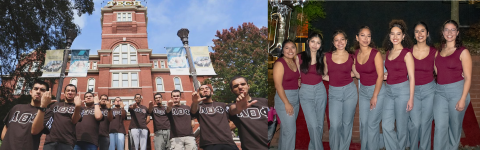 L to R: Lambda Theta Phi Latin Fraternity, Inc and the Gamma Omega chapter of Lambda Theta Alpha Latin Sorority, Inc.